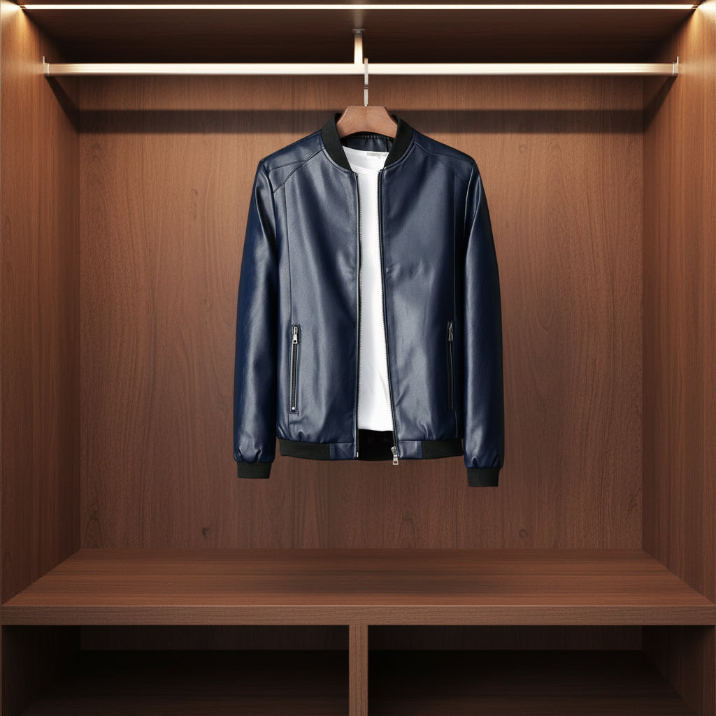 slim men's Leather jacket by Velora