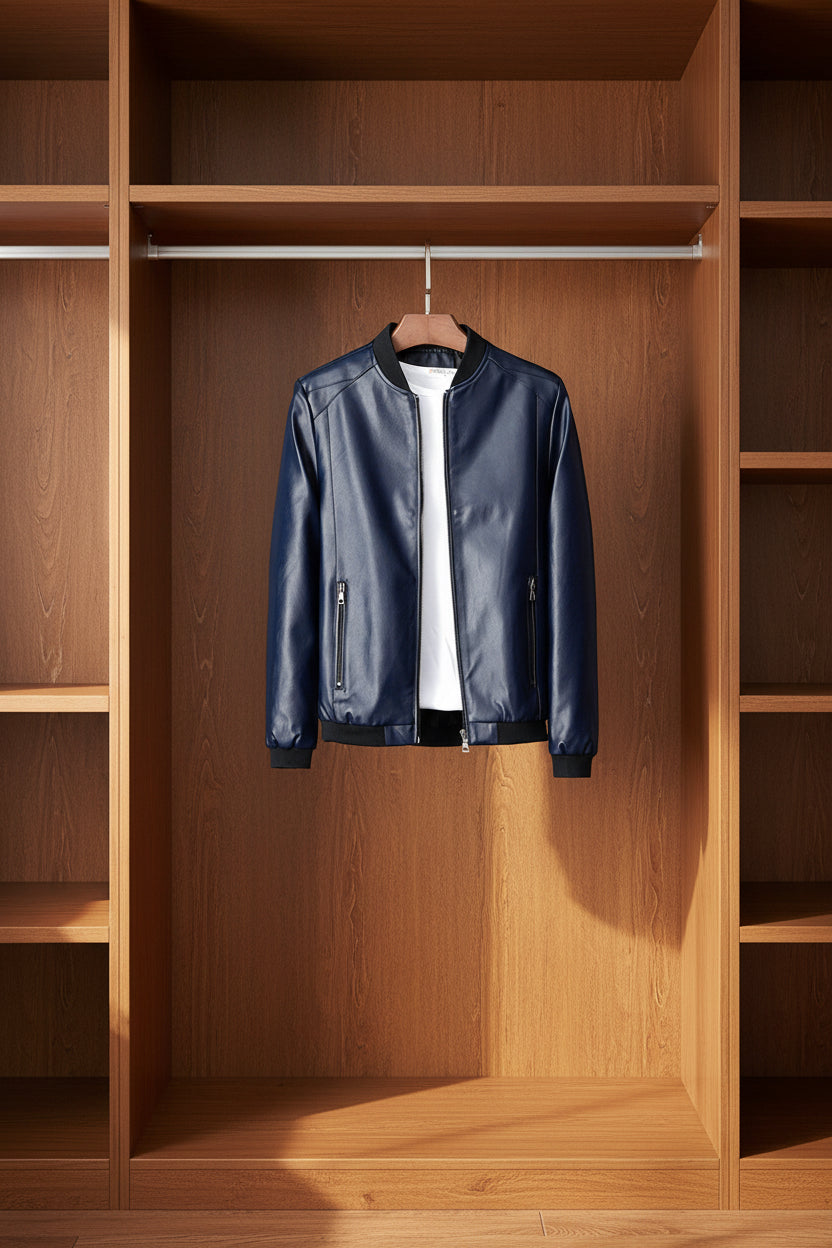 slim men's Leather jacket by Velora