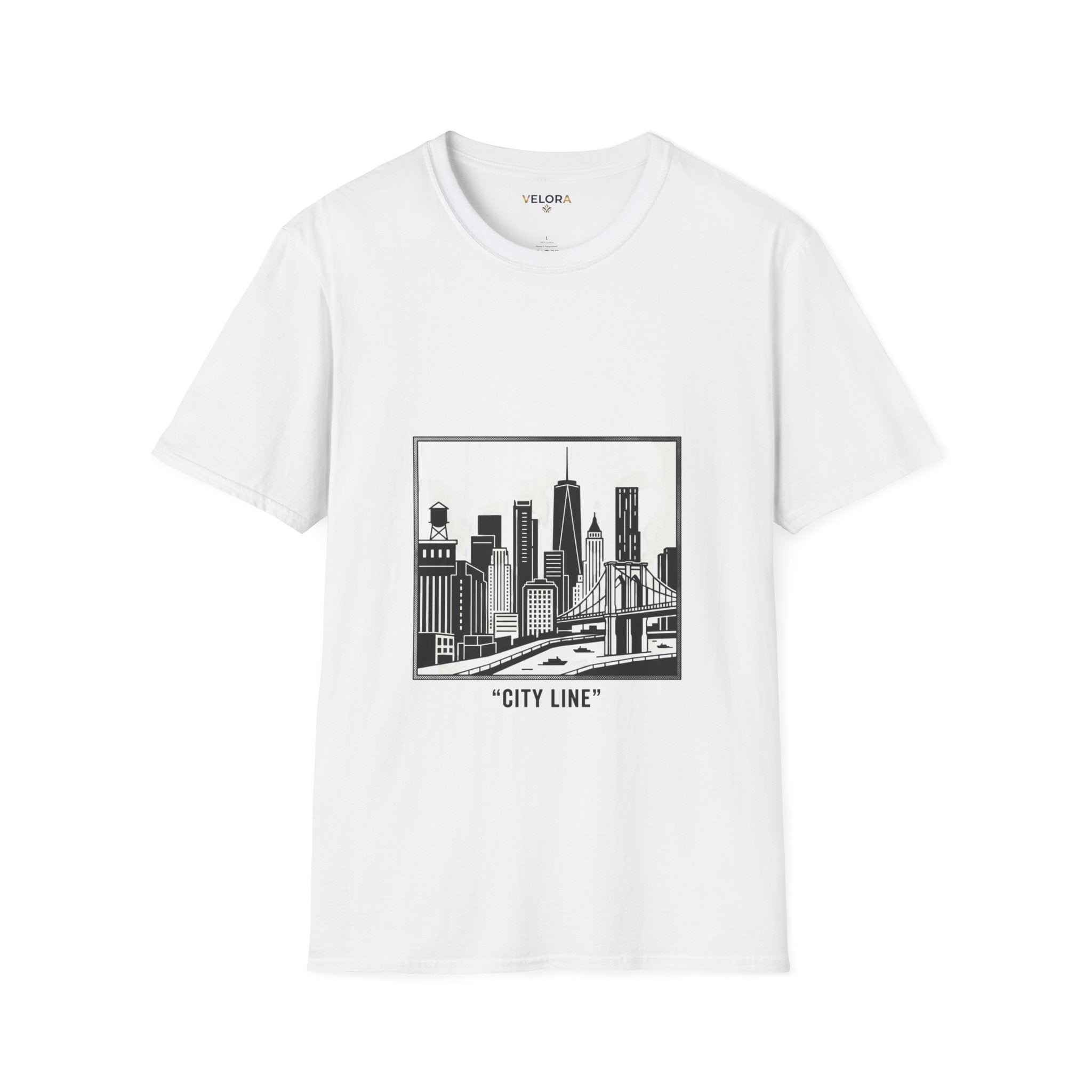 Velora City Line T-Shirt — Minimal Skyline Graphic Tee