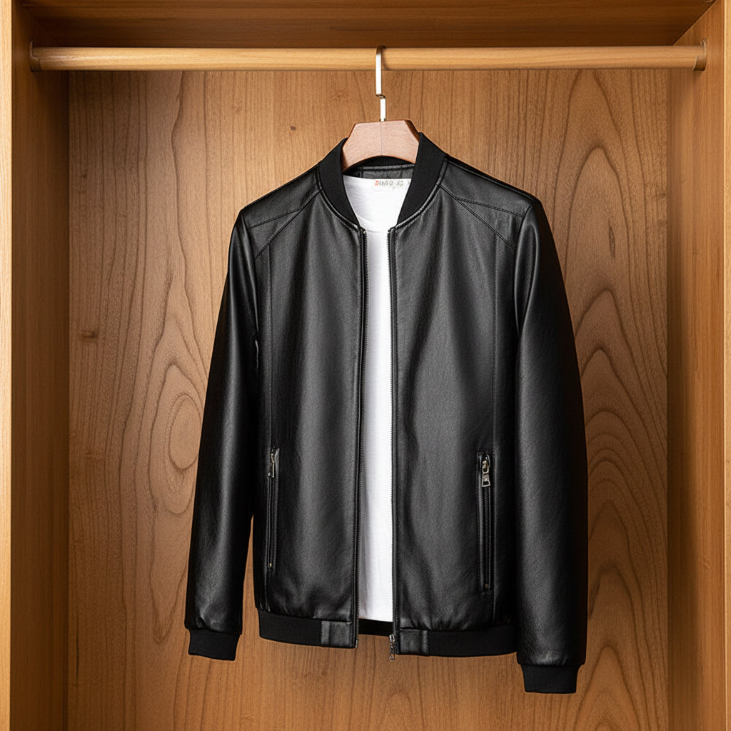 slim men's Leather jacket by Velora