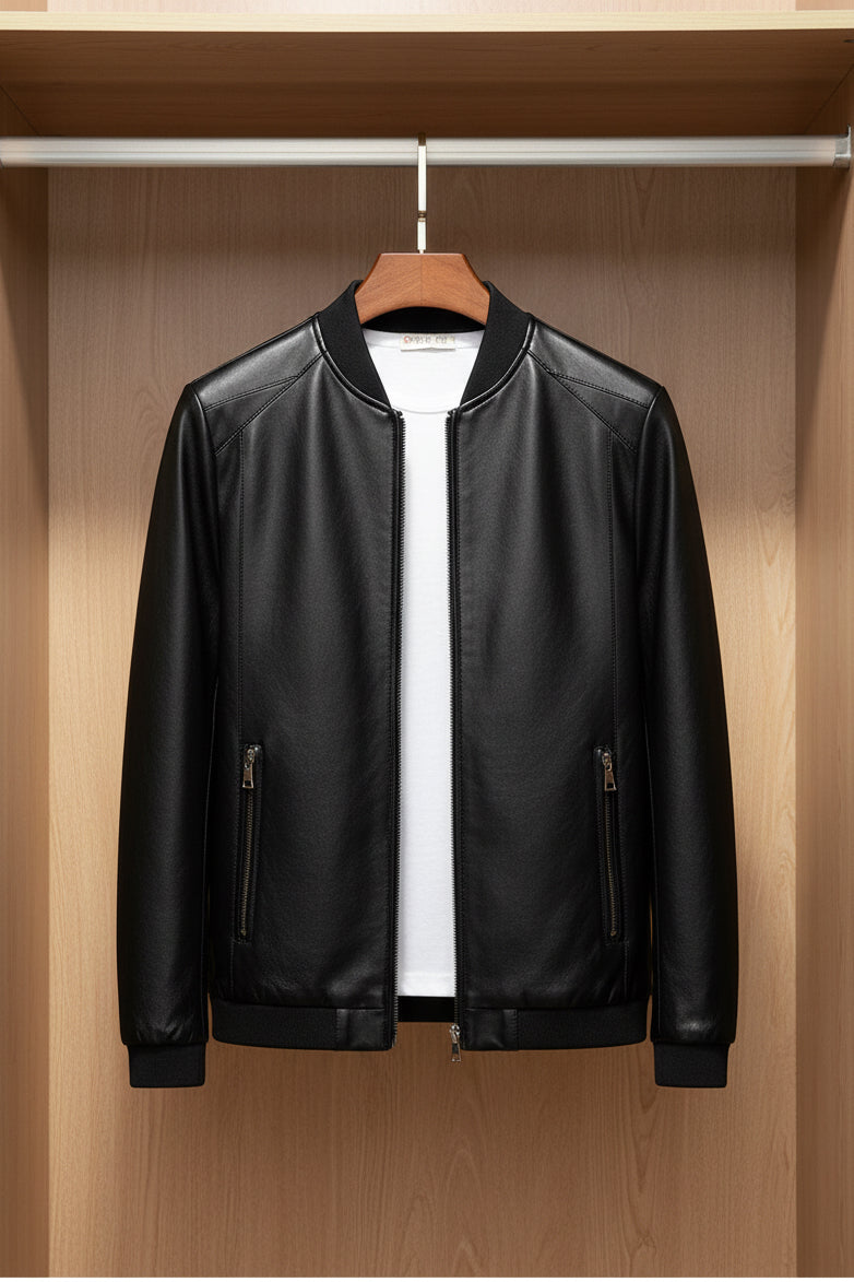 slim men's Leather jacket by Velora