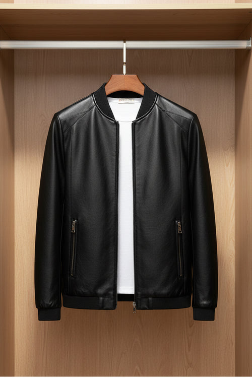slim men's Leather jacket by Velora