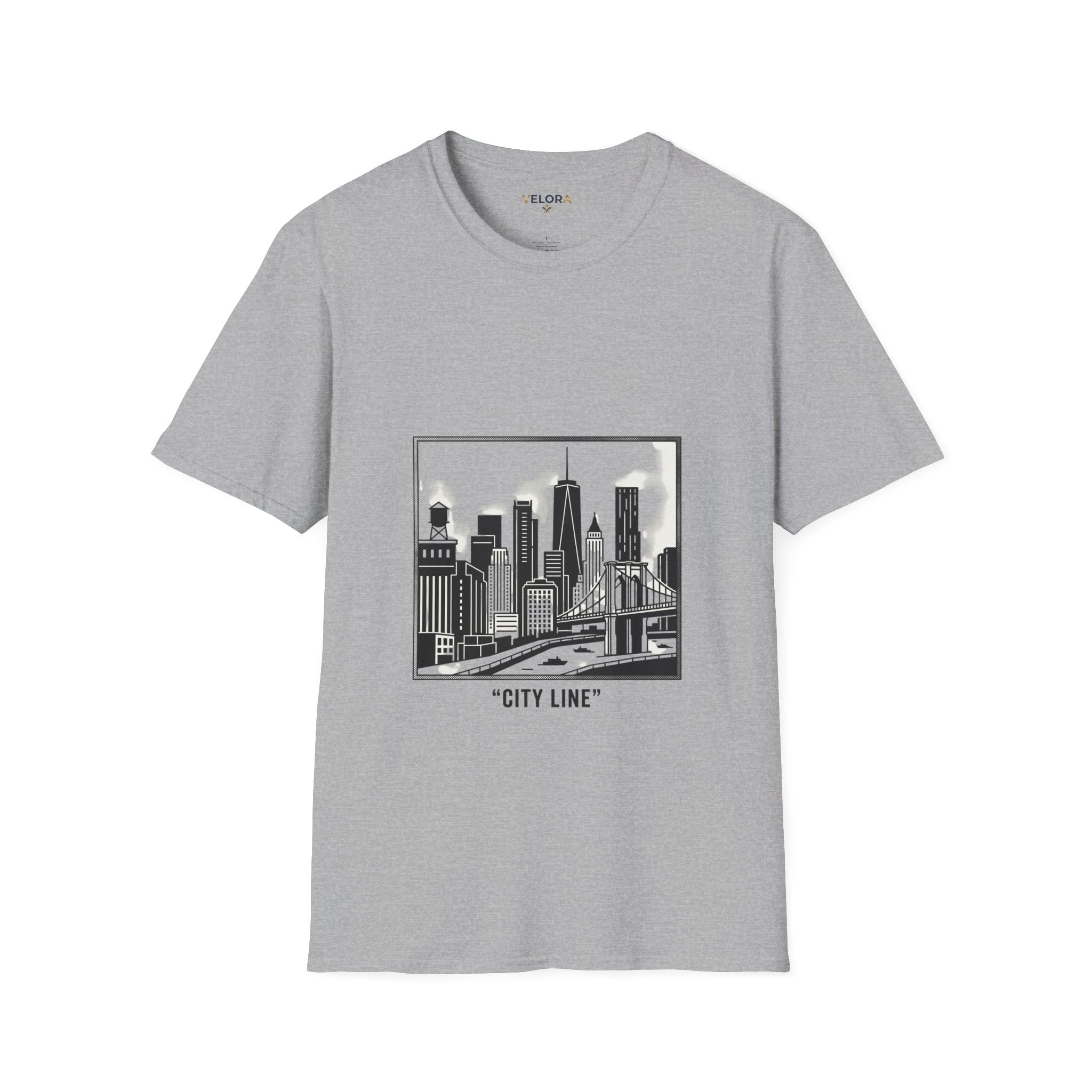 Velora City Line T-Shirt — Minimal Skyline Graphic Tee